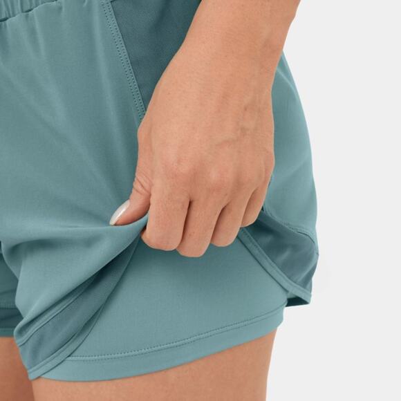 HALARA Breezeful 2-in-1 Hi-Waist Shorts Mineral Blue NWT Drawstring Mesh Pockets - Picture 3 of 11